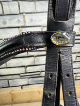 Load image into Gallery viewer, S/H Schockemohle Crystal Piping Dressage Bridle -Black- Cob
