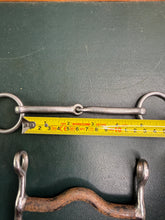 Load image into Gallery viewer, 4 1/2” Double Bits - Ported Sweet Iron Weymouth &amp; Small Ring Bridoon- Showing