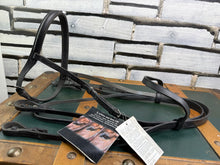 Load image into Gallery viewer, Jeffries Falcon Weymouth Double Bridle - Black -Full Size- English Leather