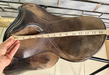Load image into Gallery viewer, 15” Wide-XW Derby House English Show/Working Hunter Pony Saddle -Brown- Suede Top