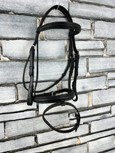 Load image into Gallery viewer, S/H English Padded Flash Bridle - Black - Pony