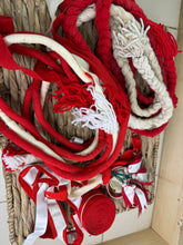Load image into Gallery viewer, S/H Heavy Horse/Shire Ribbons, Flights &amp; Decoration - Red/White