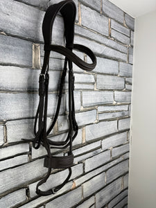 S/H Anatomic Padded Bridle with Sliding Noseband - Brown - Full
