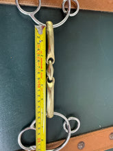 Load image into Gallery viewer, 6” Universal Curved Lozenge Gag Bit with Gold Mouth - Never Used