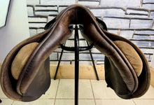 Load image into Gallery viewer, 17” MN S.O.S Saddlery GP/Jump Saddle - Brown - High Wither - TB ROR - Massive Blocks