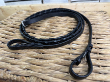 Load image into Gallery viewer, S/H Laced Leather Showing Reins - Black - Full