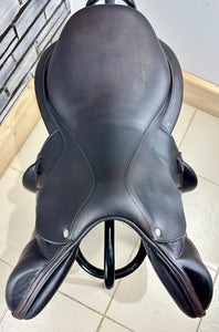 17 1/2” MW Devoucoux Chiberta O Monoflap Jump Saddle - Brown