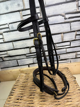 Load image into Gallery viewer, S/H English Sabre Flash Bridle - Brown/Brass - Full