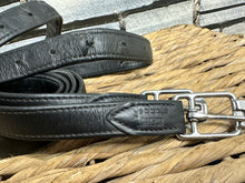 Load image into Gallery viewer, S/H Stubben 56” Non-Stretch Calf Skin Stirrup Leathers - Black