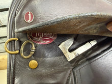 Load image into Gallery viewer, 16 1/2” Wide Jeffries Stamford English WH Saddle - Brown - Working Hunter Cob