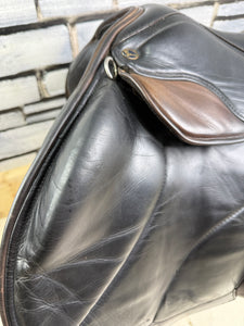 17” XW Silhouette Dual/Double Flap Jump Saddle - Black/Brown