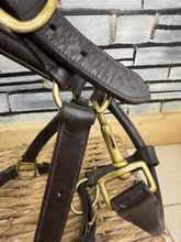 Load image into Gallery viewer, S/H Leather Clip Throat Headcollar - Full - Brown/Brass