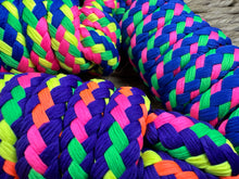 Load image into Gallery viewer, Soft Braided Neon Lead Rope - 7ft Long - Trigger Clip - Multi