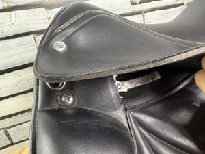 17” MW/Changeable Gullet Premier Equine Monoflap Dressage Saddle - Black