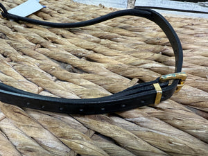 Arab In Hand Rolled Leather Show Halter/Bridle - Swarovski/Black