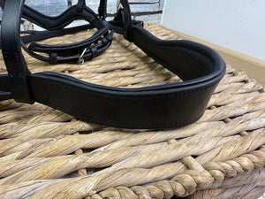 S/H Full Size Anatomic Padded Head & Nose Bridle - Black