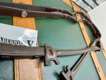 Load image into Gallery viewer, Aberwiel Mega Grip Flexi Reins - Rubber Blocks -Pony/Full- Brown/Black Leather - Billet Ends - XC