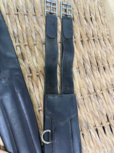 S/H 54”/140cm Prestige Leather Elasticated Girth - Black