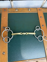 Load image into Gallery viewer, 6” Universal Curved Lozenge Gag Bit with Gold Mouth - Never Used