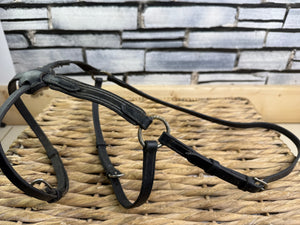 S/H Elasticated Mexican Grackle Noseband - Black - Cob