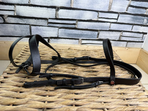 S/H Jeffries Falcon Stitched Flash Hunter Bridle -Pony- Brown