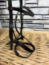 Load image into Gallery viewer, S/H Jeffries Falcon Stitched Flash Hunter Bridle -Pony- Brown