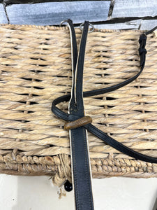 S/H Padded Leather Running Martingale - Black/White - Full