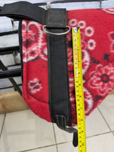 Load image into Gallery viewer, Tiny Fleece Shetland/Pony Pad Saddle -Complete with Girth &amp; Stirrups- Red Print