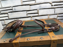 Load image into Gallery viewer, Rolled Flash Dressage Snaffle Bridle - Brown/Tan -Cob Size