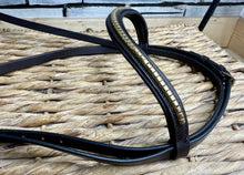 Load image into Gallery viewer, Clip Work Bridle with Clinchered Wave Brow - Brown/Brass - Cob/Full/XF