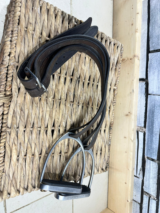 S/H Stubben 56” Heavy Duty Stirrup Leathers & 4 3/4” Irons