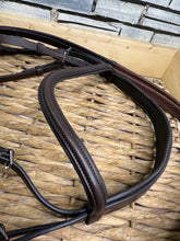 Load image into Gallery viewer, S/H Colliegate Padded Flash Bridle &amp; Flexi Reins - Brown - Cob