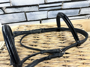 S/H Argenta Patent Padded Cavesson Bridle - Pony - Black