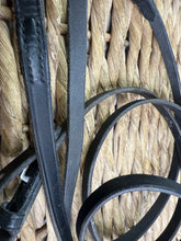 Load image into Gallery viewer, S/H Cob Size Stitched 1/2” Curb Rein - Black