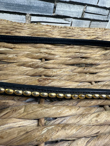 Large Arab In Hand Rolled Leather Show Halter/Bridle - Brass