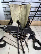 Load image into Gallery viewer, 15” Leather Western Set-Saddle, Headstall, Nathe Gag, Cinch