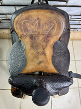 Load image into Gallery viewer, 15” Ornate Leather Western Saddle - Semi QH Bars - Brown