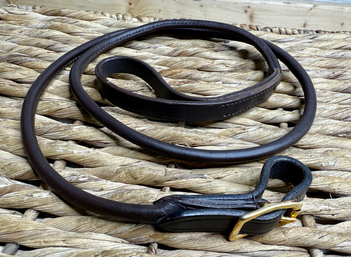 Rolled Leather In-Hand Show Lead - Brown