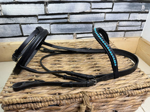 S/H Bling Flash Snaffle Bridle - Cob - Black