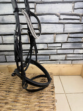 Load image into Gallery viewer, S/H Crystal Wave Brow Padded Bridle - Black - Full