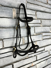 Load image into Gallery viewer, S/H English In-hand Showing Bridle - Black/Brass - Full
