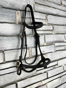 S/H English In-hand Showing Bridle - Black/Brass - Full
