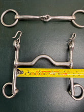 Load image into Gallery viewer, 4 1/4” Fylde Double Bits - Fixed Ported Weymouth &amp; Small Ring Bridoon- Show Pony