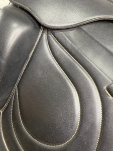 17” MW/Changeable Gullet Premier Equine Monoflap Dressage Saddle - Black