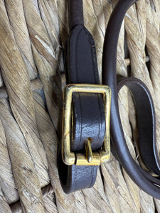 Rolled Leather In-Hand Show Lead - Brown