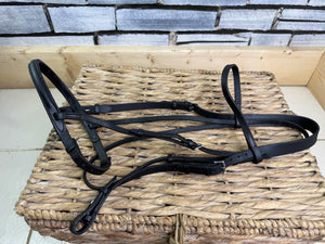 S/H Fine English Cavesson Bridle - Very Dark Havana - Full