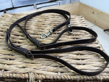 Load image into Gallery viewer, S/H English Leather Adjustable Clip Side Reins - Full - Brown