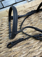 Load image into Gallery viewer, S/H English Cavesson Snaffle Bridle -Black- Pony