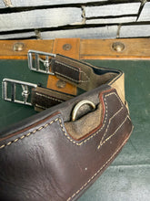 Load image into Gallery viewer, 46”/115cm Devoucoux Elasticated Leather Stud/Jumping Stud Girth-Brown - Soft Padding