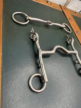 Load image into Gallery viewer, 4 1/4” Fylde Double Bits - Fixed Ported Weymouth &amp; Small Ring Bridoon- Show Pony